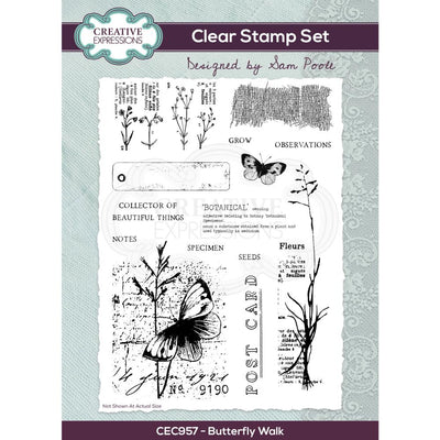 Creative Expressions - Clear Stamp Set - Sam Poole - Butterfly Walk