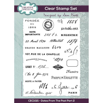 Creative Expressions - Clear Stamp Set - Sam Poole - Dates From The Past Part 2