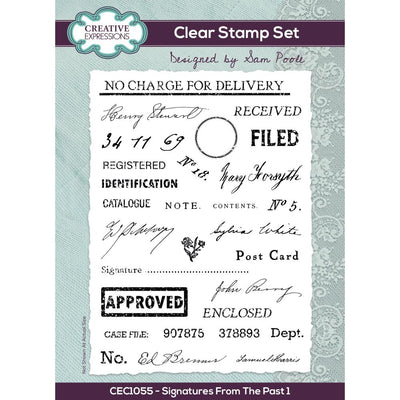 Creative Expressions - Clear Stamp Set - Sam Poole - Signatures From The Past 1