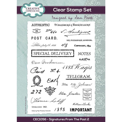 Creative Expressions - Clear Stamp Set - Sam Poole - Signatures From The Past 2