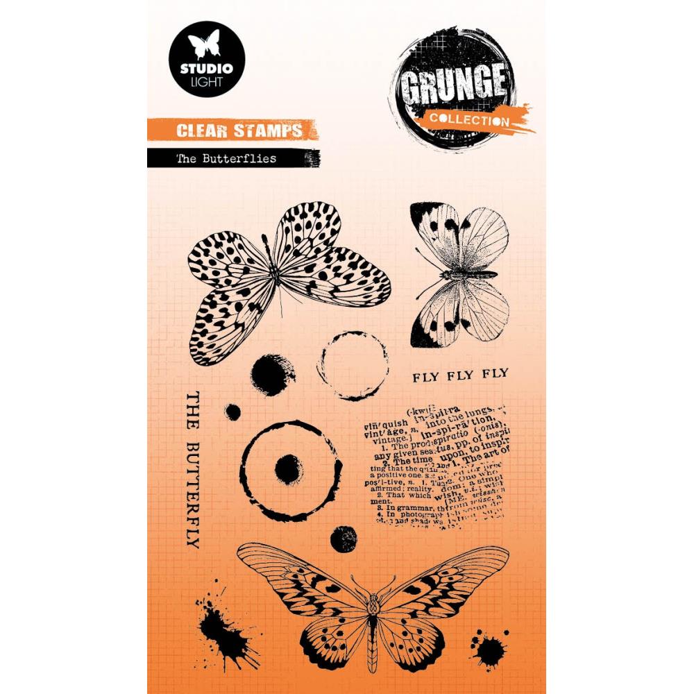 Studio Light Grunge Clear Stamp - Nr 605, The Butterflies