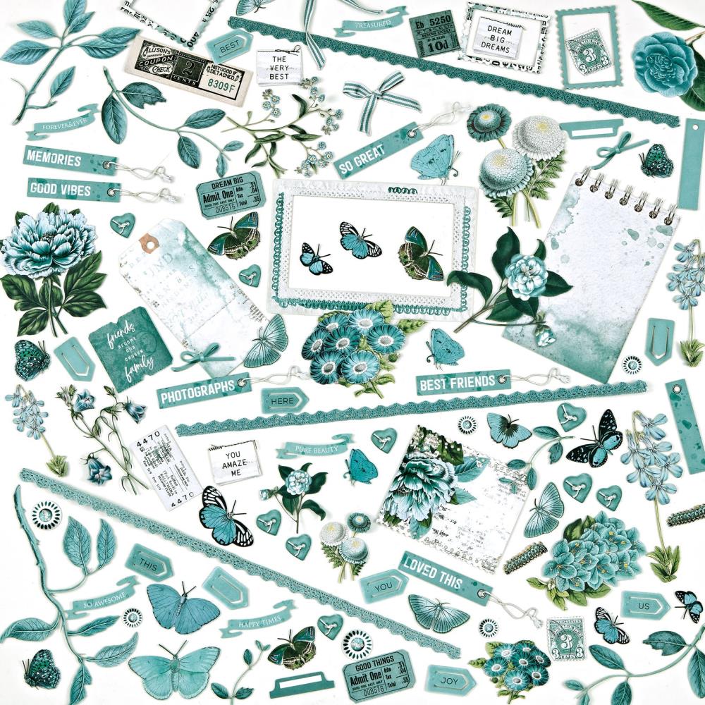 49 And Market Color Swatch: Teal Laser Cut Outs