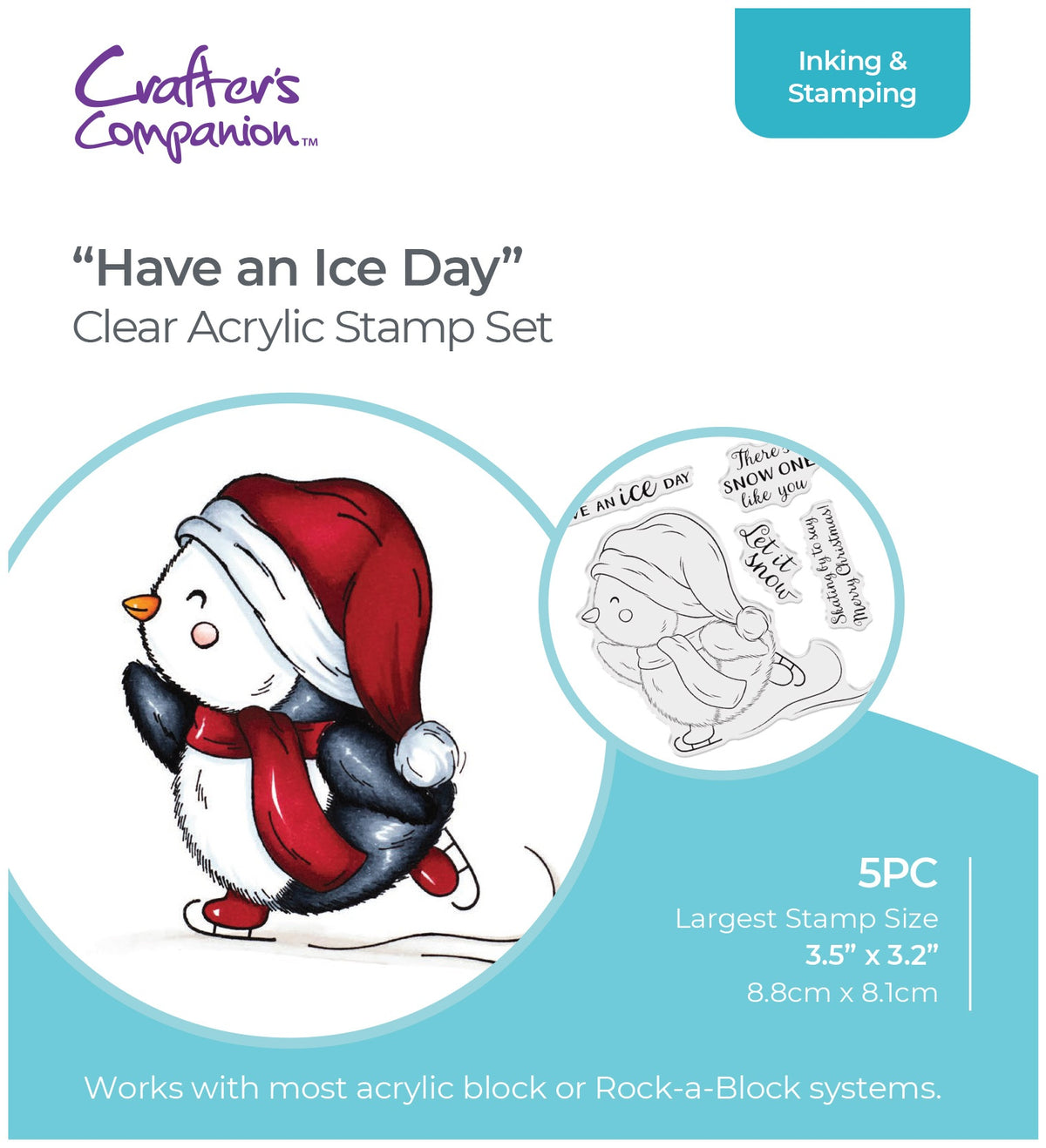 Crafter's Companion Acrylic Clear Stamp 4"X4" - Have An Ice Day