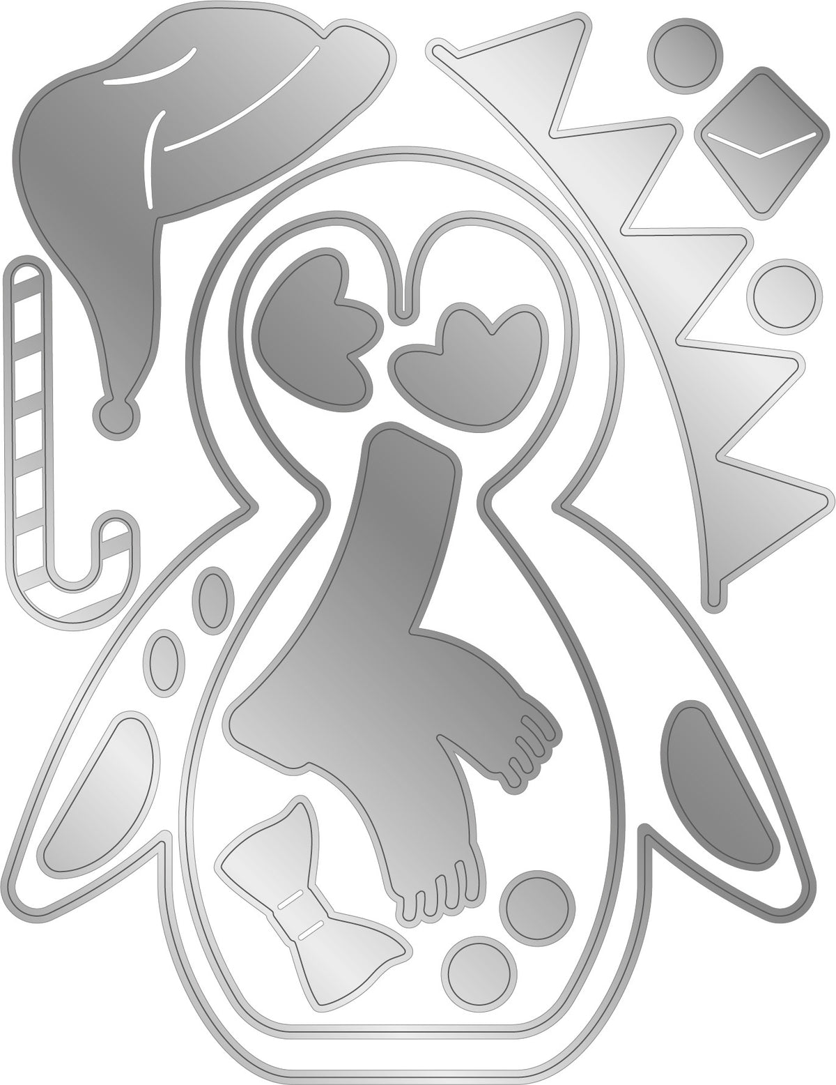 Crafter's Companion Gemini Clear Stamp & Die - Jolly Penguin