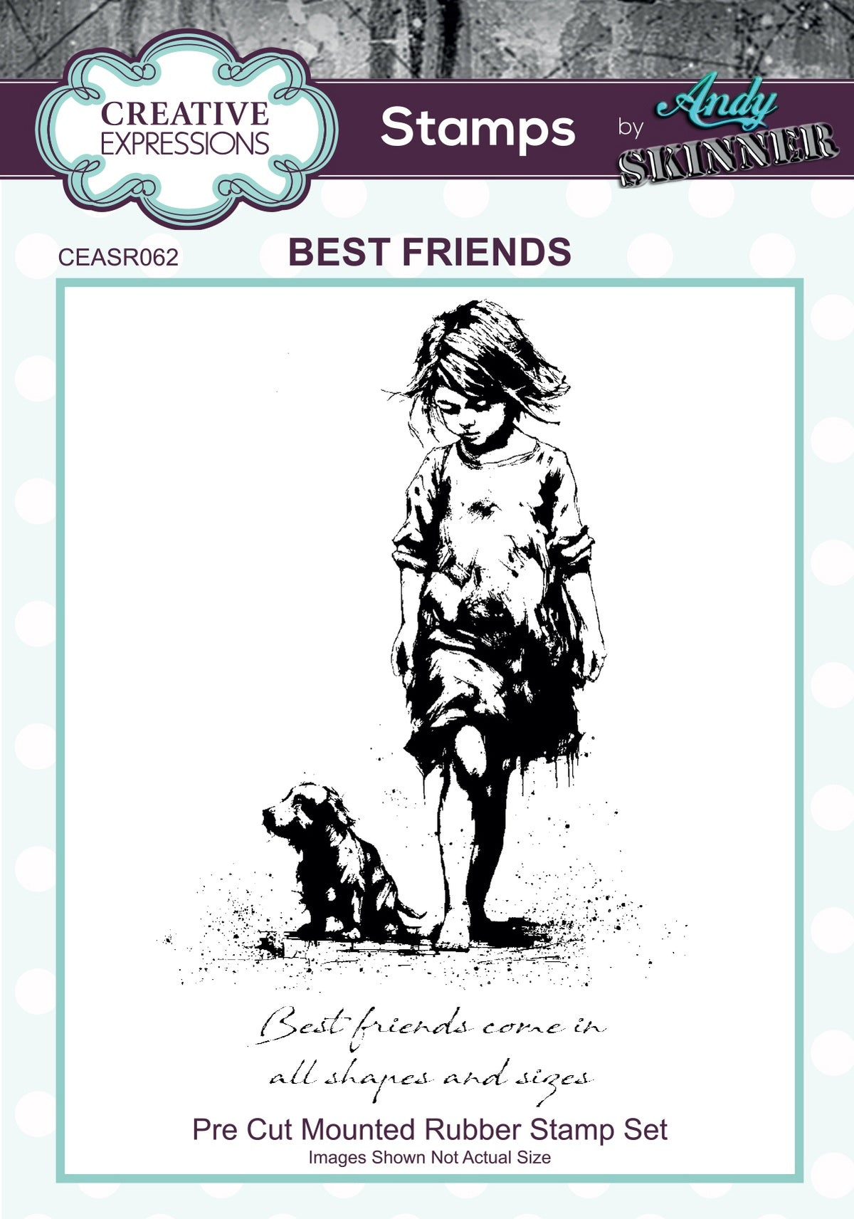 Creative Expressions 3.5"X5.25" Rubber Stamp By Andy Skinner - Best Friends