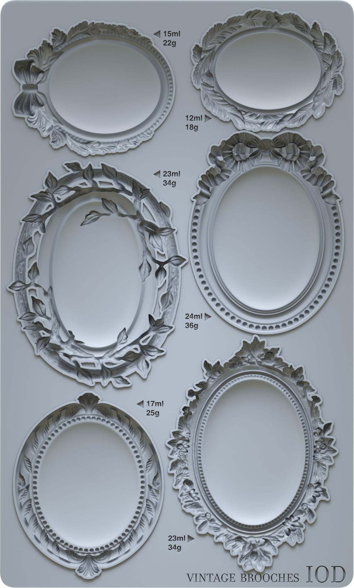 Iron Orchid Designs - Vintage Brooches 6x10 IOD Mould™