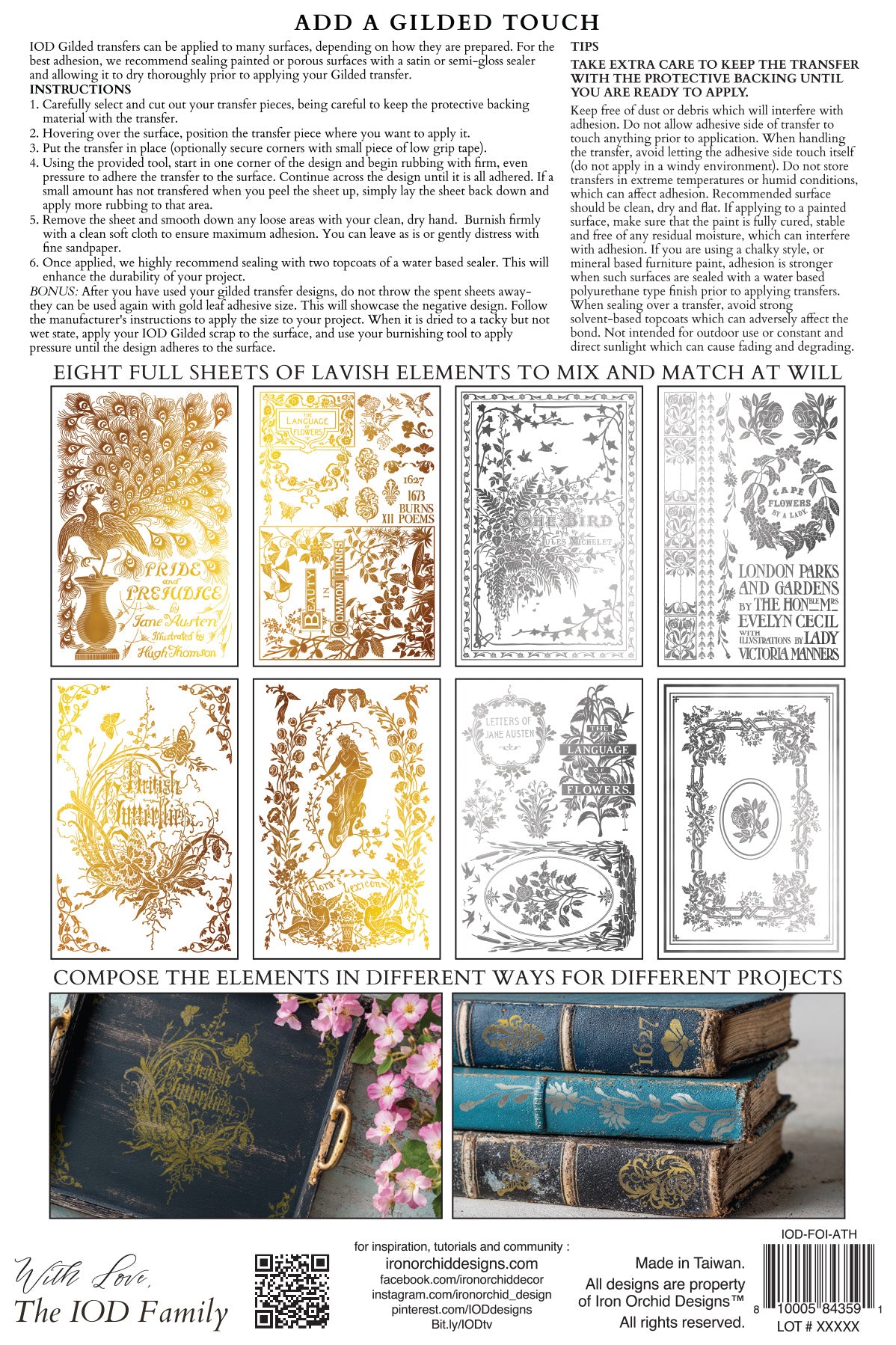 IOD - Iron Orchid Designs - Athenæum Gilded Transfer 8"x12" Pad™