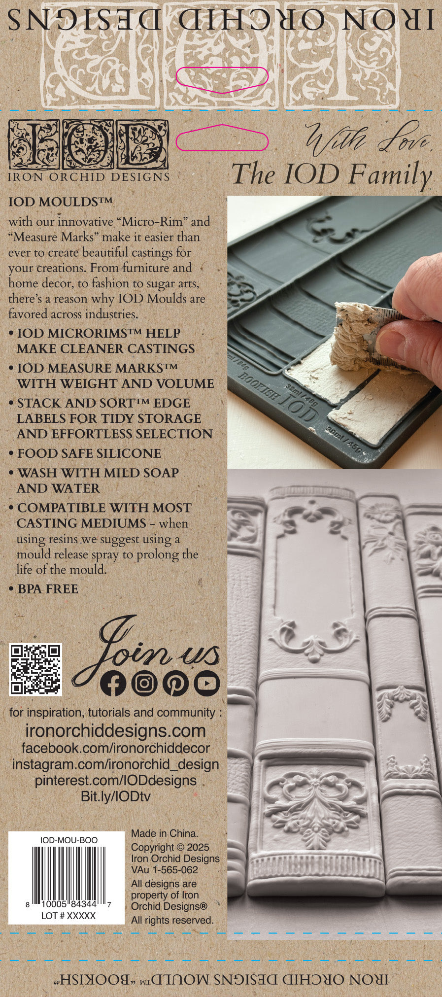 Bookish - 6x10 Mould - Iron Orchid Designs