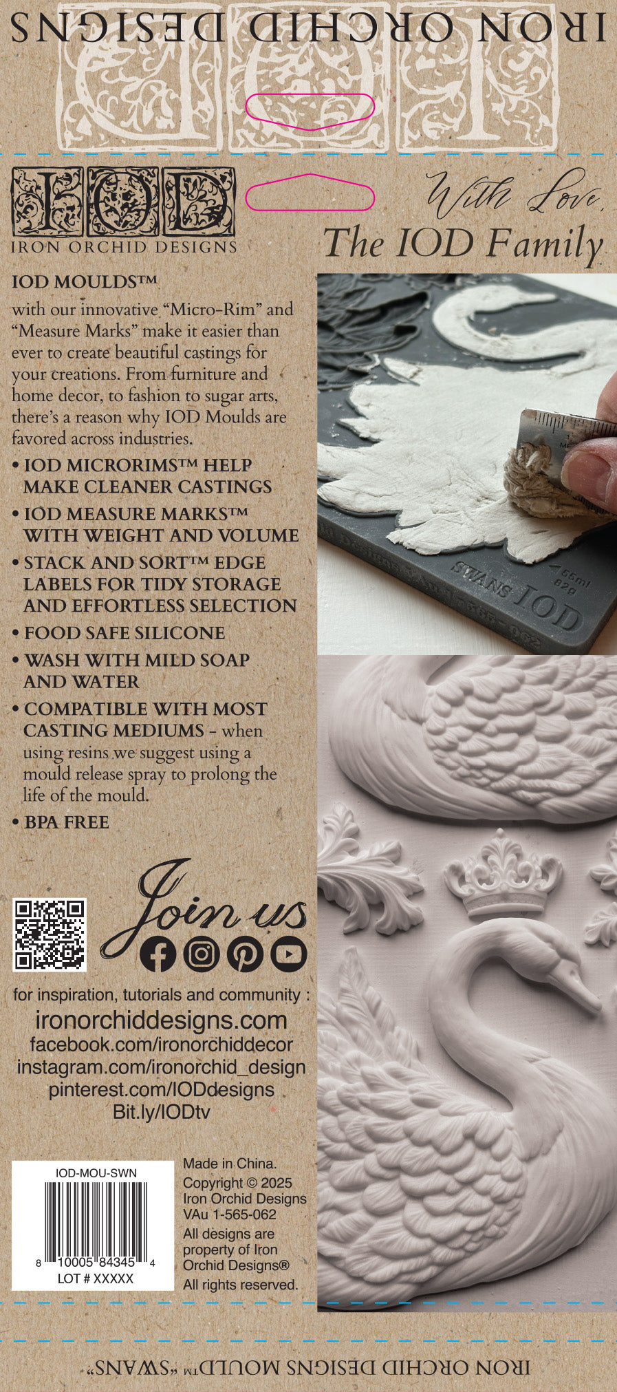 Swans - 6x10 Mould - Iron Orchid Designs