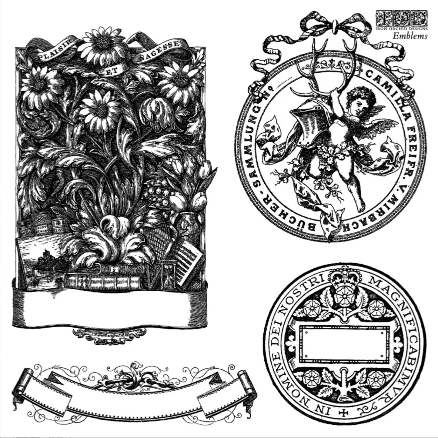 Iron Orchid Designs - Emblems 6x6 Stamp Set