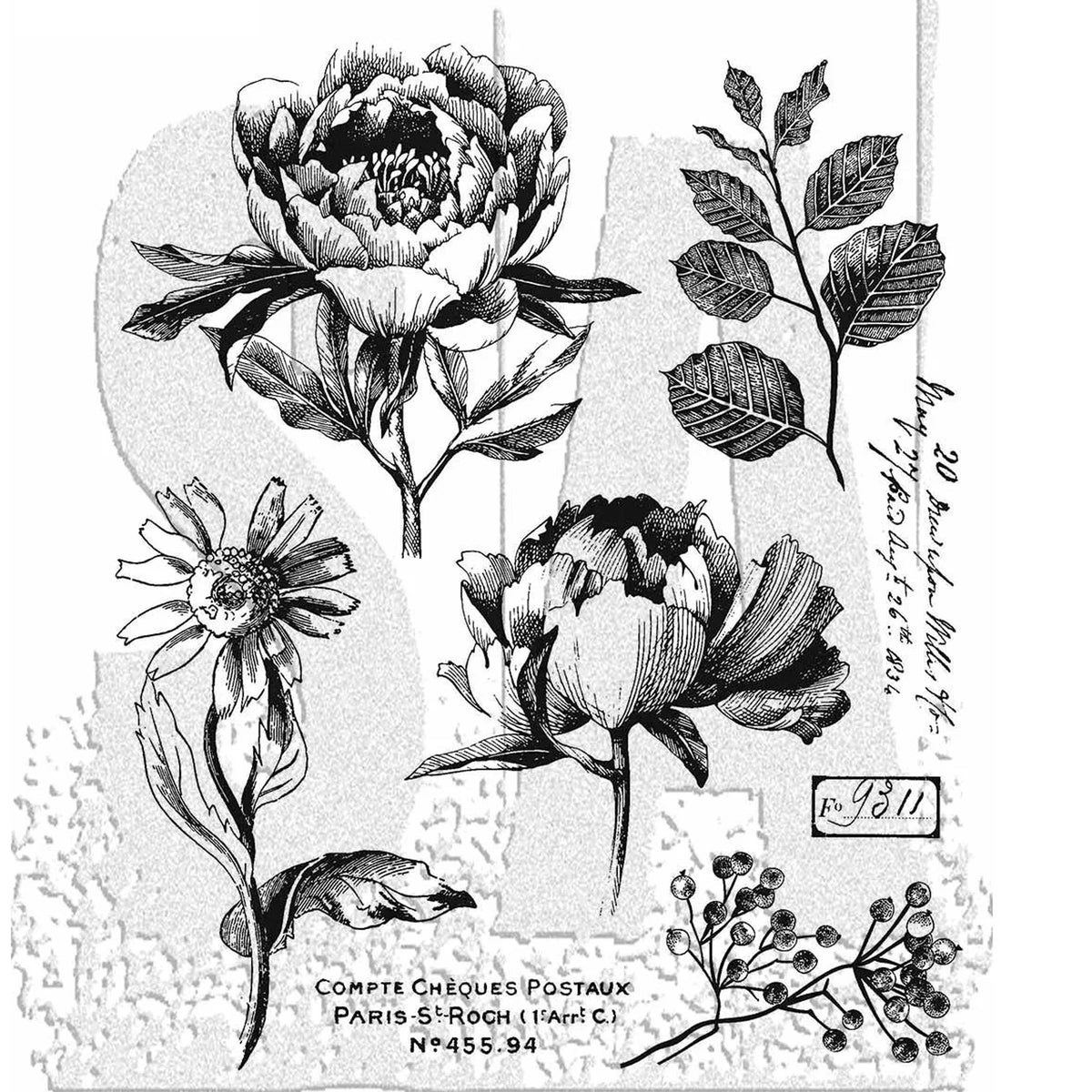 NEW! Tim Holtz Cling Rubber Stamp - French Garden - NOW SHIPPING!