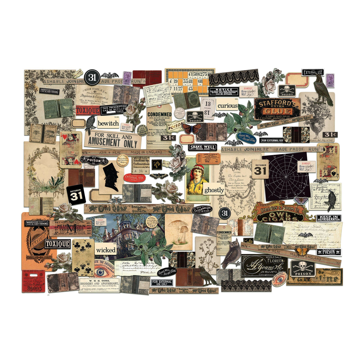 Tim Holtz® Idea-ology Palette Collection Halloween Ephemera Pack