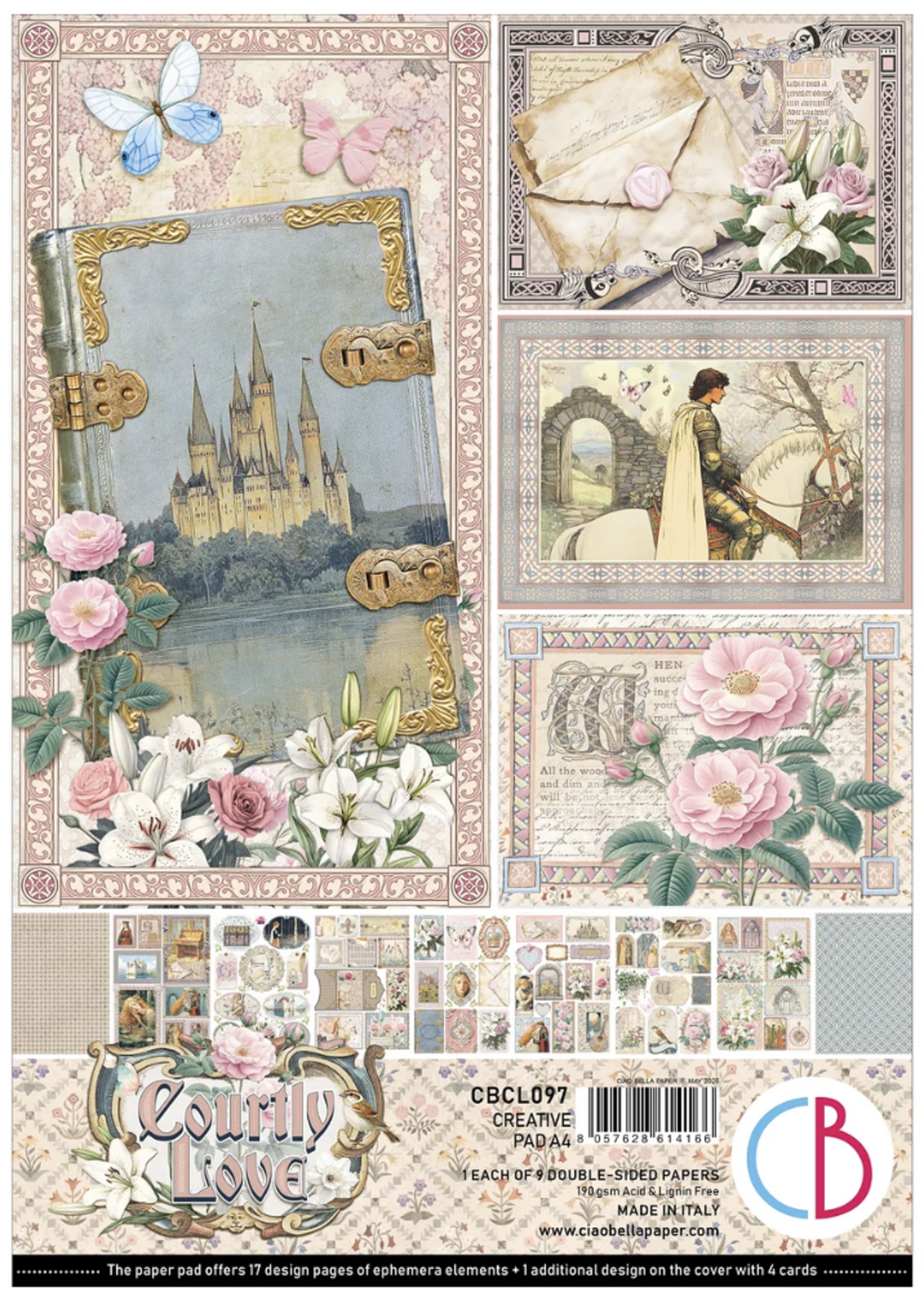 Ciao Bella- Courtly Love - A4 Paper Pack