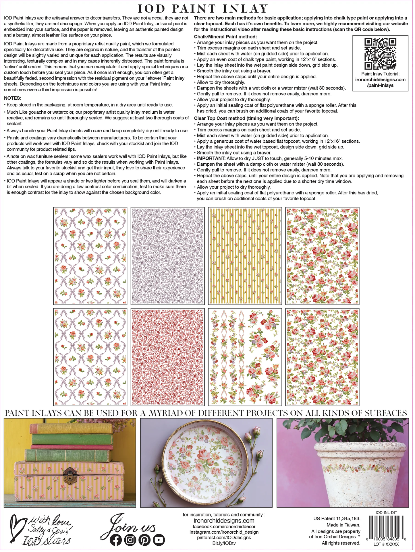 IOD - Iron Orchid Designs - Ditsy Blooms Paint Inlay 12x16 Pad™