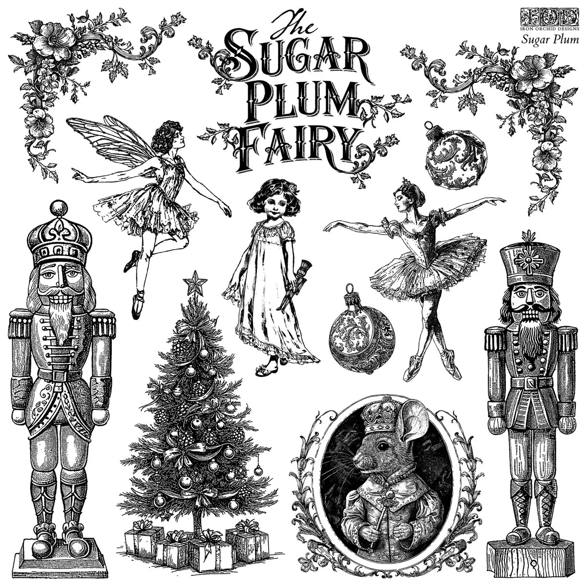 Sugar Plum - 12x12 IOD Stamp - Iron Orchid Designs