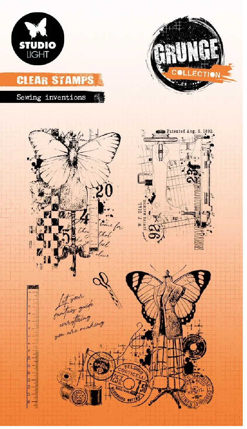 Studio Light Art - Sewing Inventions Clear Stamp Set