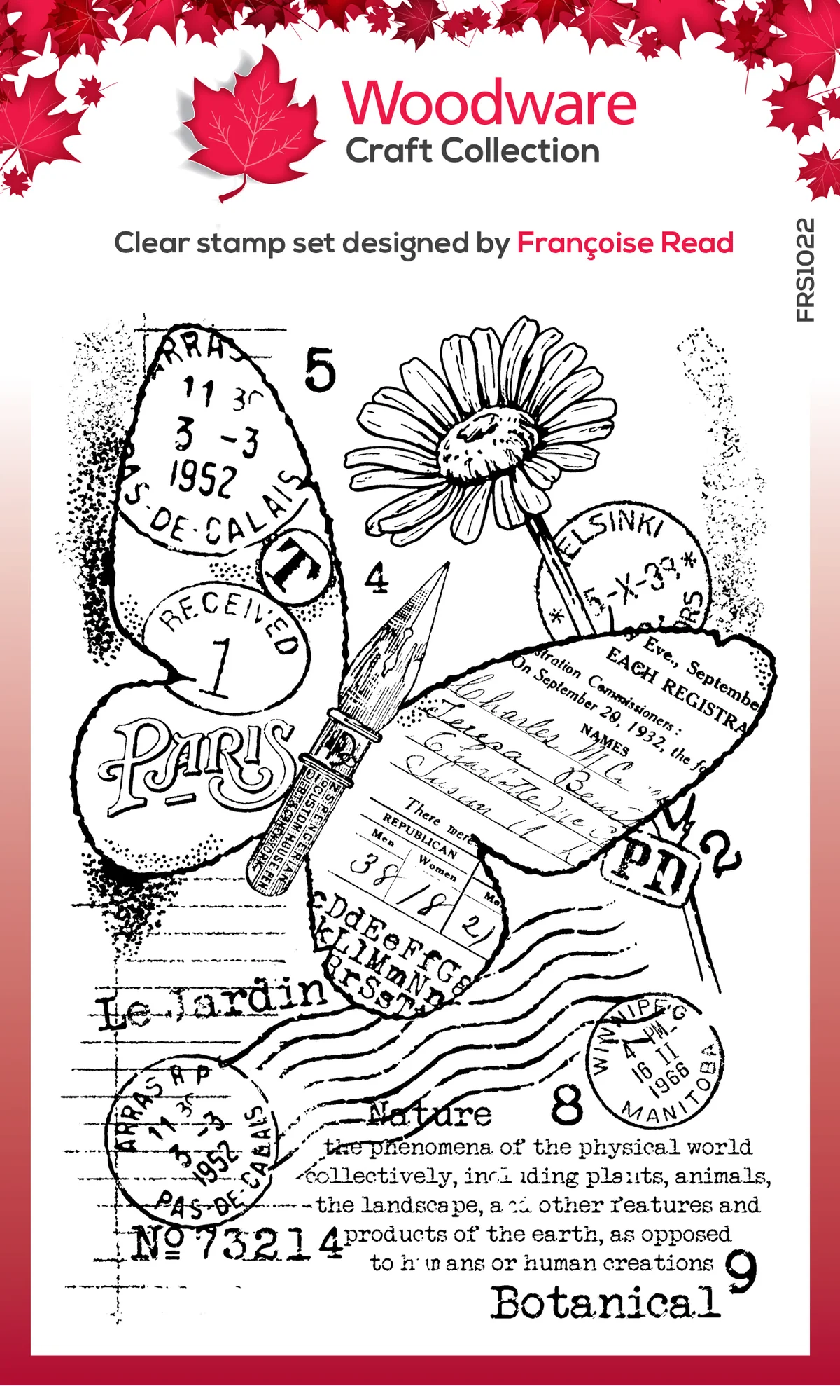 Woodware Clear Stamps 4"X6" - Paper Nib Butterfly