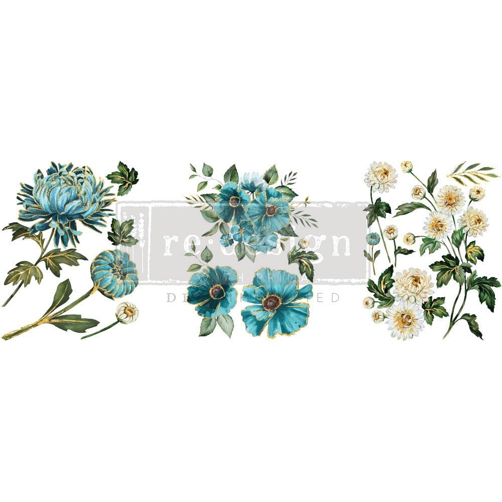 Prima Marketing Re-Design Decor Transfers 8.5"X11" 3/Sheets - Middy Gilded Floral