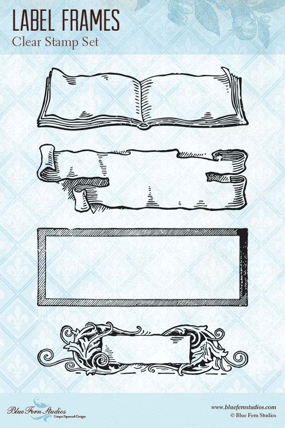 Blue Fern Stamp - Label Frames Stamp *