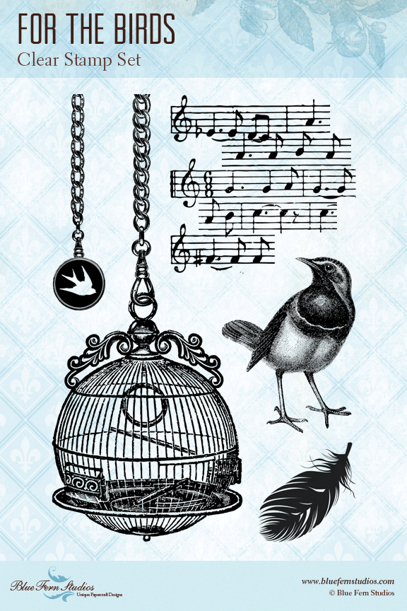 Blue Fern Stamp - For the Birds Stamp Set *