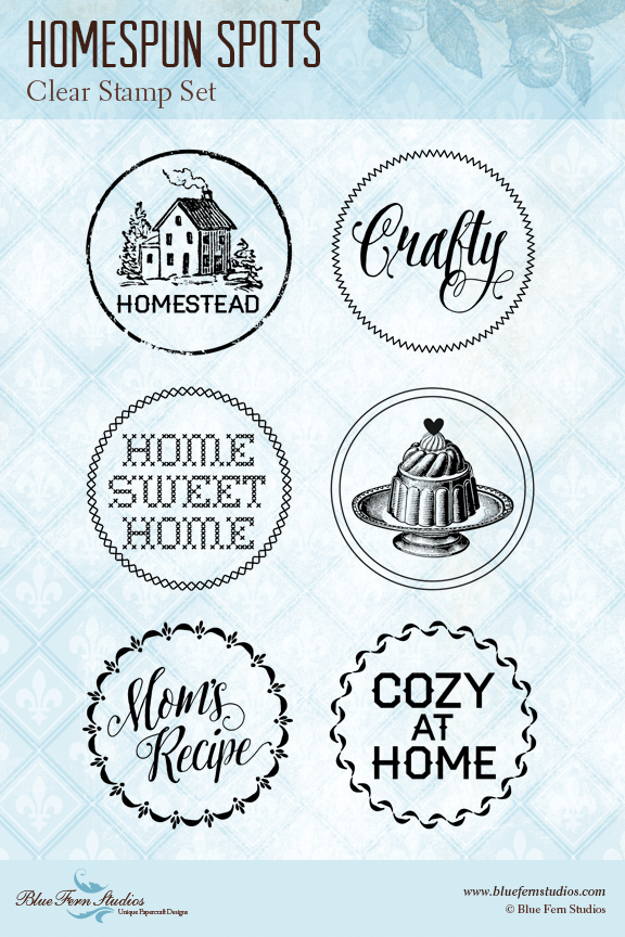 Blue Fern Stamp - Homespun Spots *