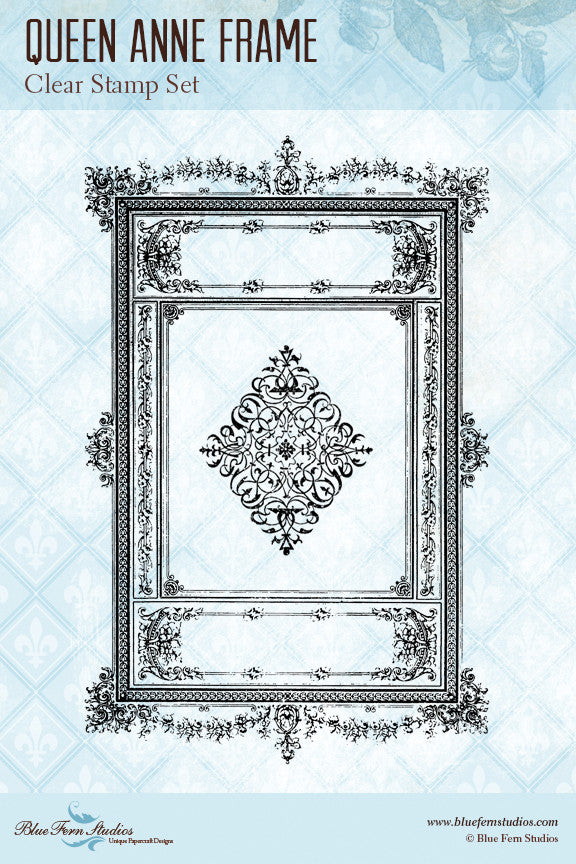 Blue Fern Stamp - Queen Anne Frame Stamp Set *
