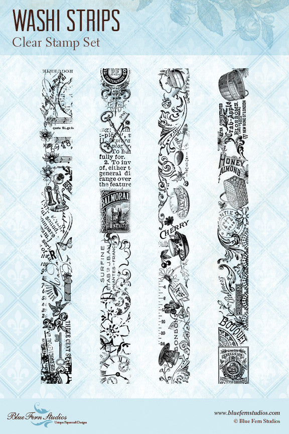 Blue Fern Stamp - Washi Strips Stamp Set *