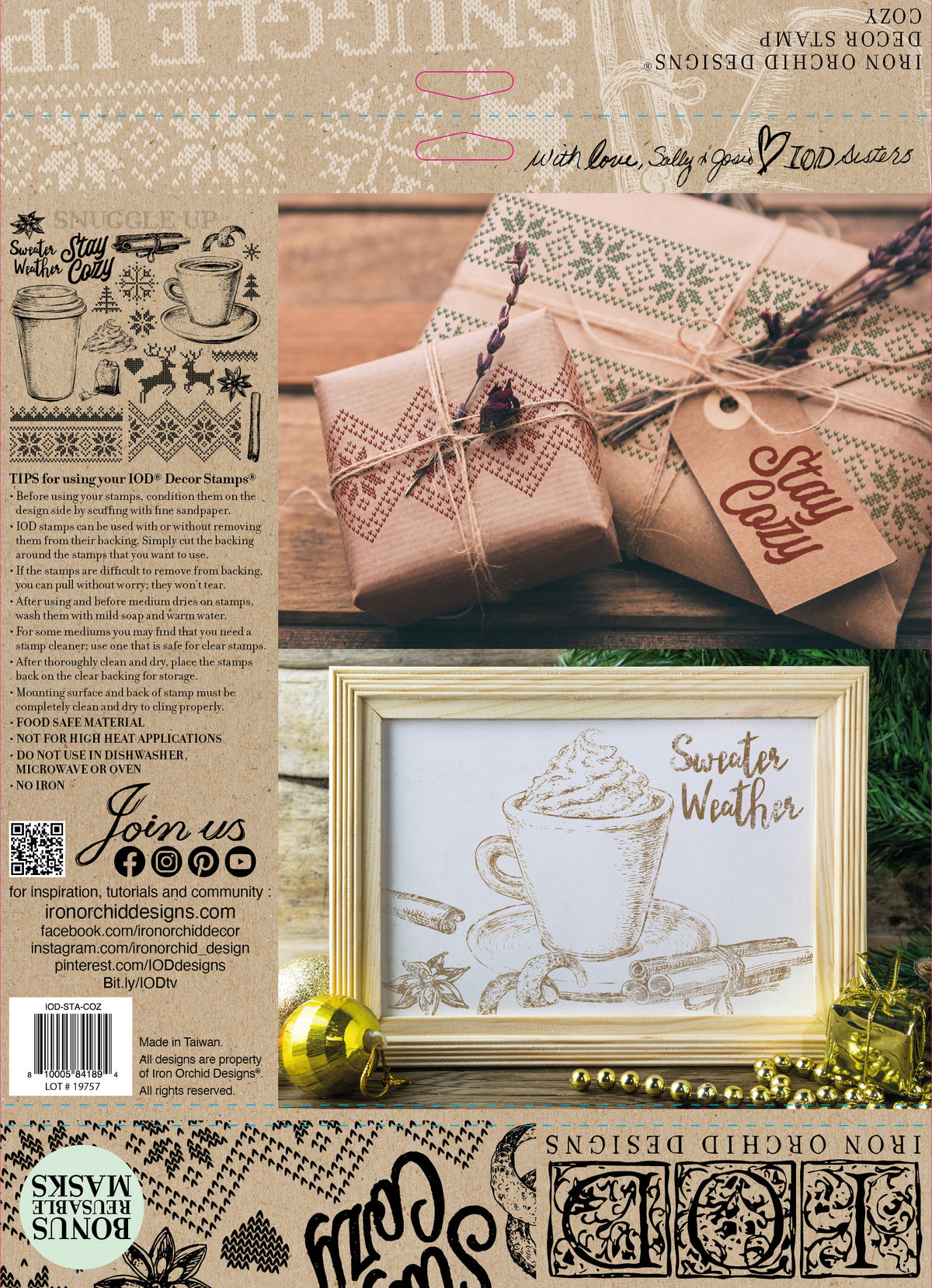 NEW! Iron Orchid Décor Stamp Set - 12x12 - Cozy - LIMITED EDITION