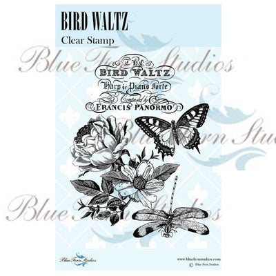 Blue Fern Stamp - Bird Waltz