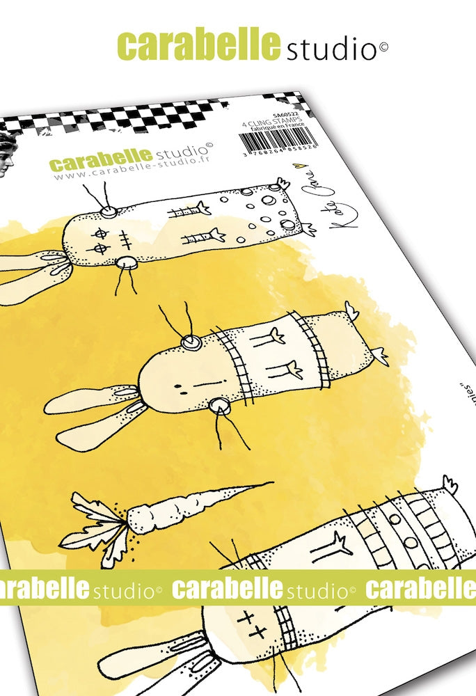 Carabelle Studio - "Cling Stamp A6 : "Crazy Bunnies" by Kate Crane *