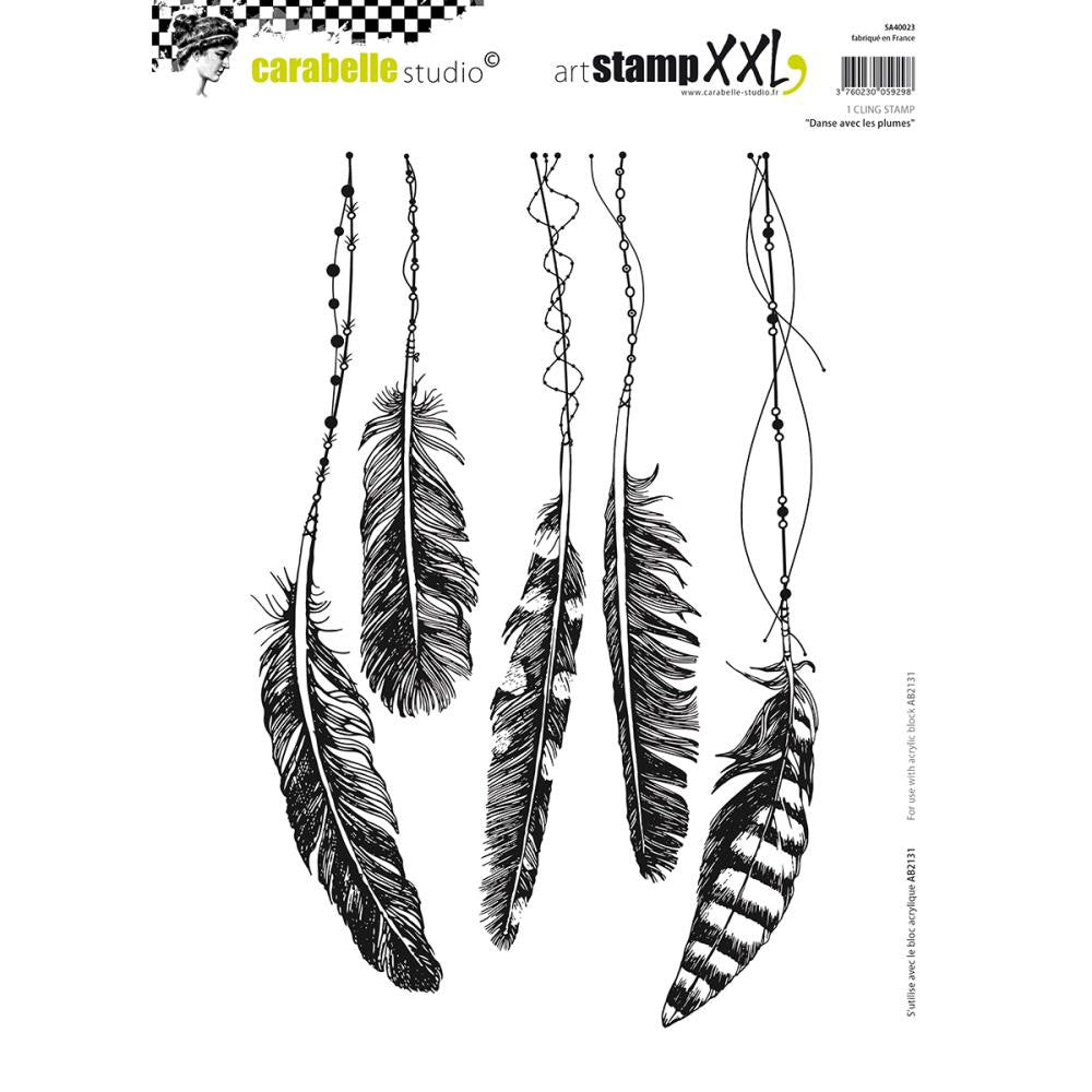 Carabelle Studio Cling Stamp XXL A4 - "Danse avec Les Plumes" *