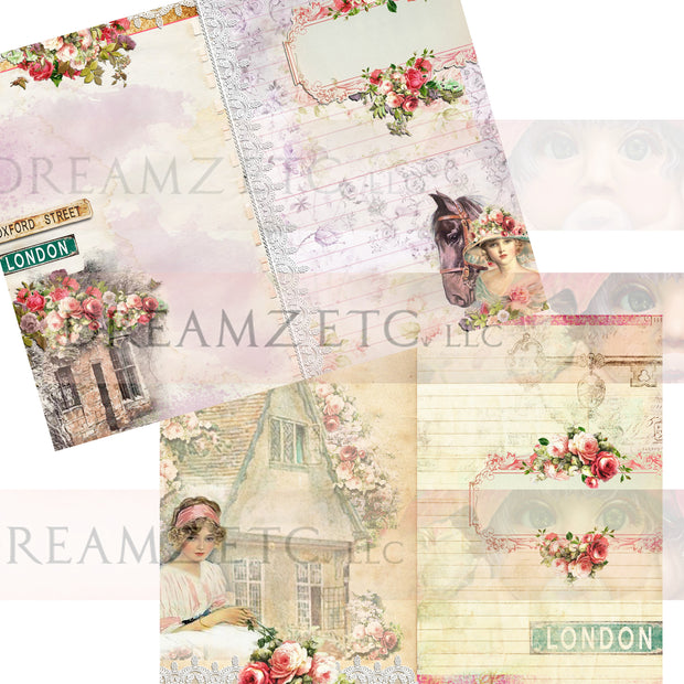 Cottage Rose Digital Paper Collection - 10 Papers/Designs