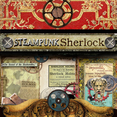 Steampunk Sherlock Digital Paper Pack #1