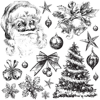 Iron Orchid Holly Jolly Decor Stamp Set - 12x12 - NEW! - LIMITED RELEASE!