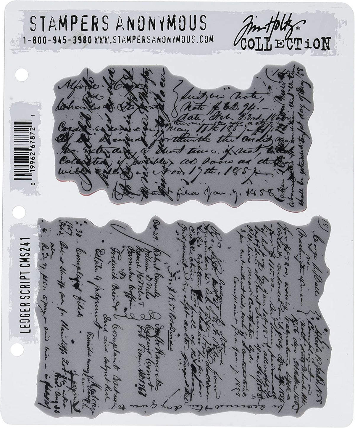 TIM HOLTZ - STAMPER'S ANONYMOUS - LEDGER SCRIPT STAMP