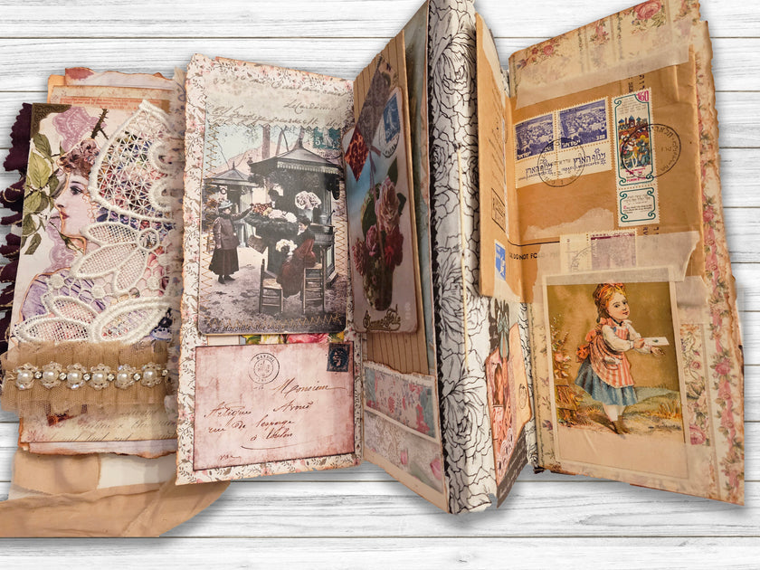 Vintage Handmade HandStitched Journal FREE SHIPPING US Dreamz Etc