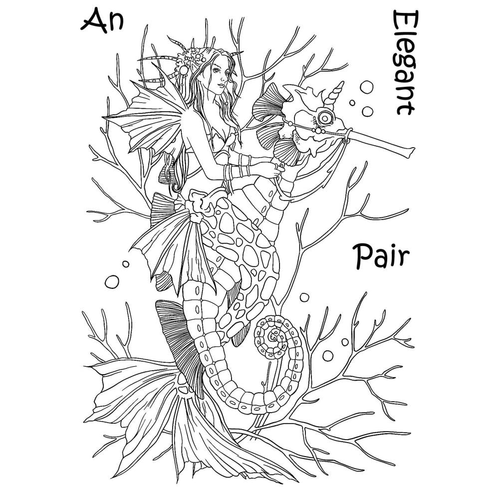 Mythical Creatures - An Elegant Pair - The Card Hut Clear Stamps 6"X4" By Linda Ravenscroft