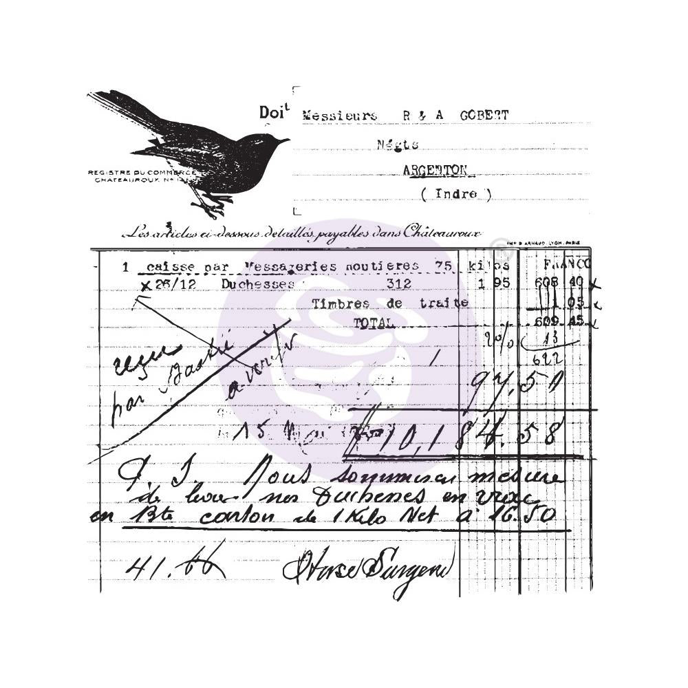 Prima Cling Mount Stamp - Old Receipt