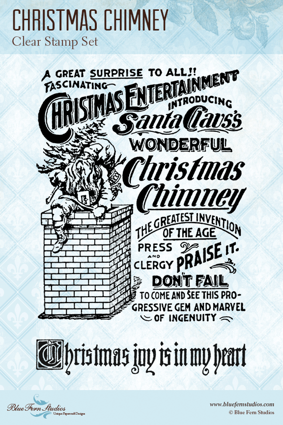 Blue Fern Stamp - Christmas Chimney - Stamp Set *