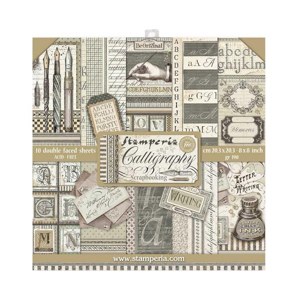 Stamperia 8 X 8 Paper Pack - Calligraphy