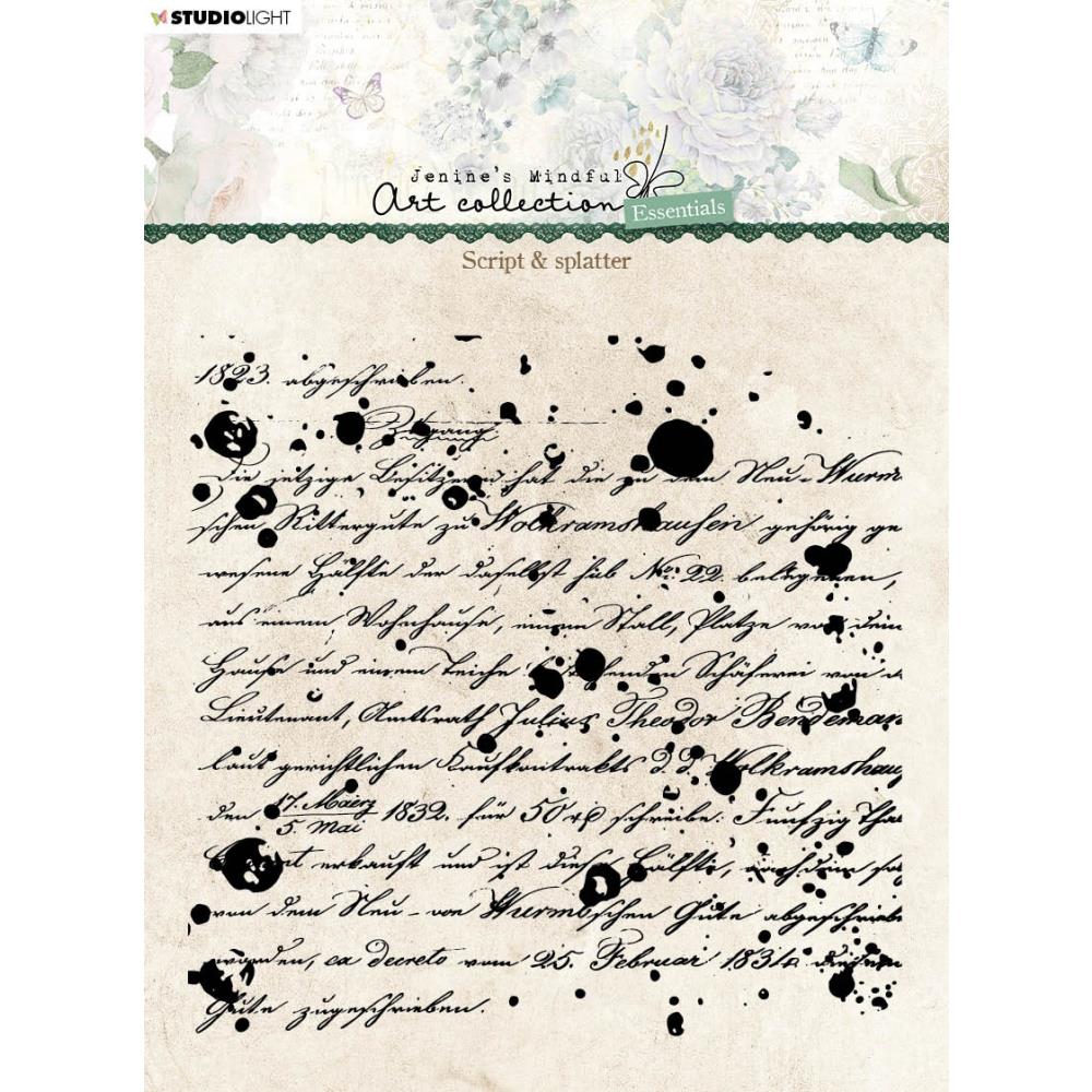 Studio Light Essentials Clear Stamp - Script & Splatters