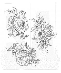 Tim Holtz - Stampers Anonymous - Floral Outlines Stamp Set