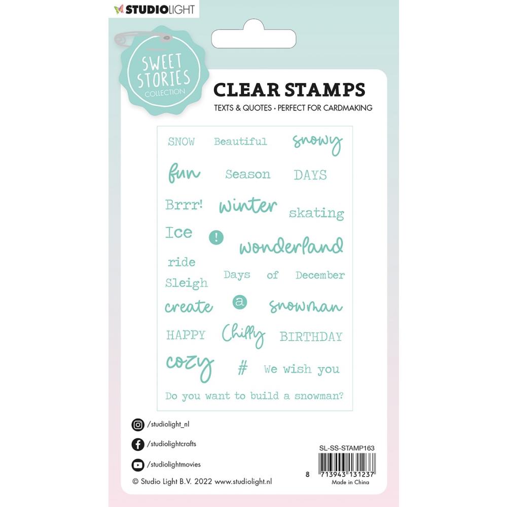 Studio Light Sweet Stories Clear Stamps - Nr. 163, Quotes Small Winter