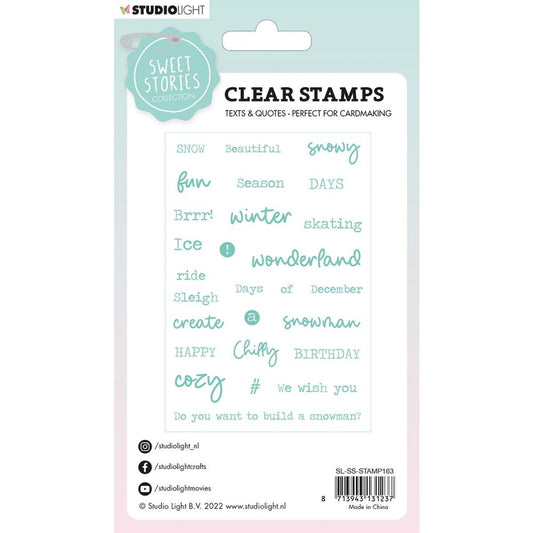 Studio Light Sweet Stories Clear Stamps - Nr. 163, Quotes Small Winter