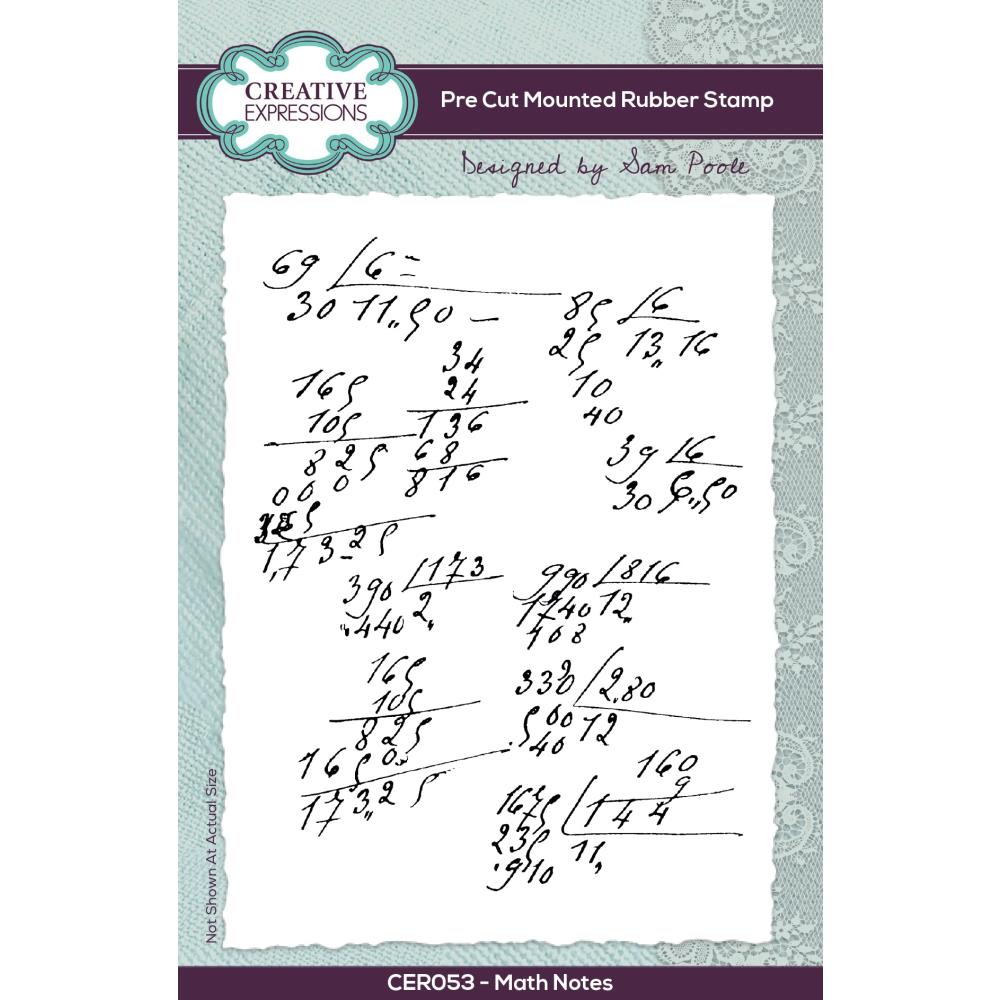 Creative Expressions Clear Stamp Set 4"X6" By Sam Poole - Math Notes