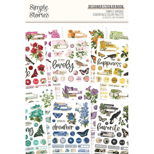 Simple Stories - Simple Vintage Essentials Sticker Book 12/Sheets - Designer Color Palette