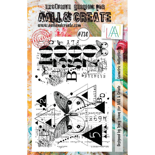 AALL And Create A6 Photopolymer Clear Stamp Set - Geometric Butterflies
