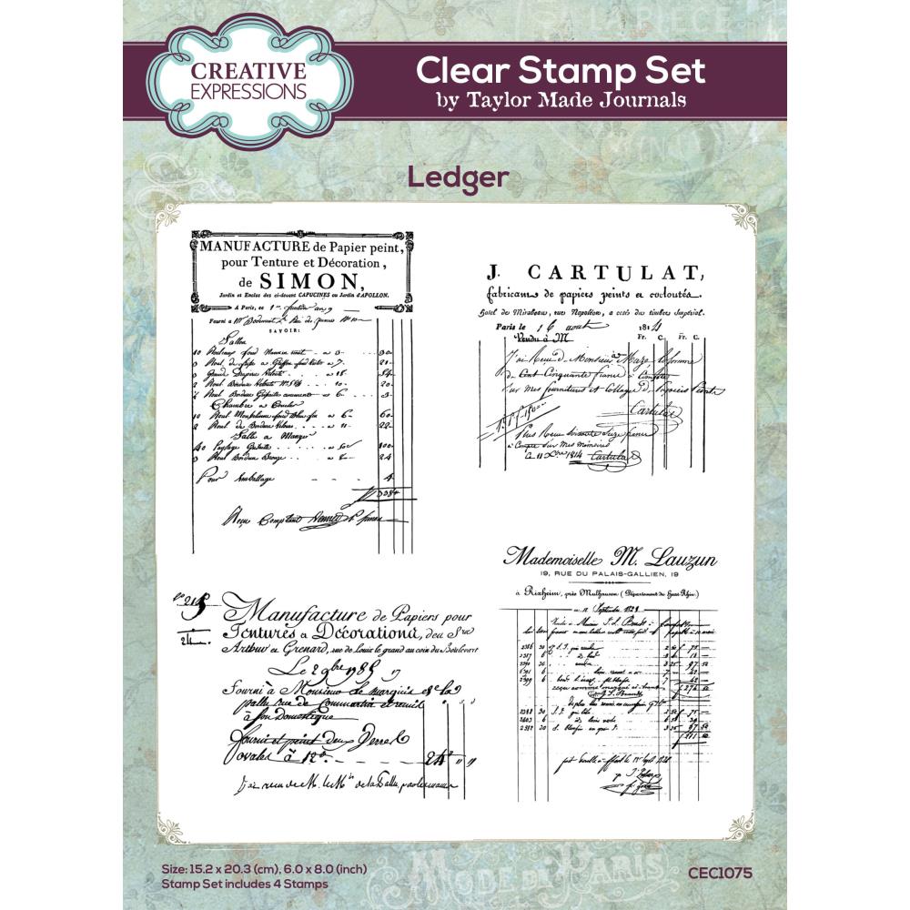 Creative Expressions Taylor Made Journals Clear Stamp 6"X8" - Ledger