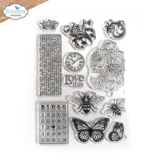 Elizabeth Craft Clear Stamps - Love & Roses