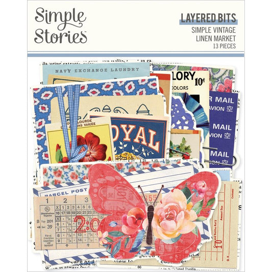Simple Stories - Simple Vintage Linen Market - Layered Bits